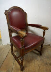 DUŻY FOTEL DO BIURKA STARY FRANCJA SKÓRA NATURALNA