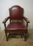 DUŻY FOTEL DO BIURKA STARY FRANCJA SKÓRA NATURALNA