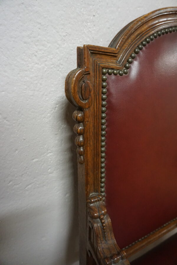 DUŻY FOTEL DO BIURKA STARY FRANCJA SKÓRA NATURALNA