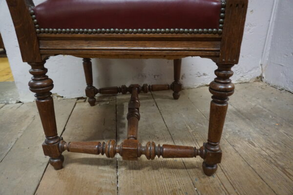 DUŻY FOTEL DO BIURKA STARY FRANCJA SKÓRA NATURALNA