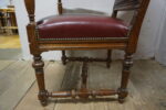 DUŻY FOTEL DO BIURKA STARY FRANCJA SKÓRA NATURALNA