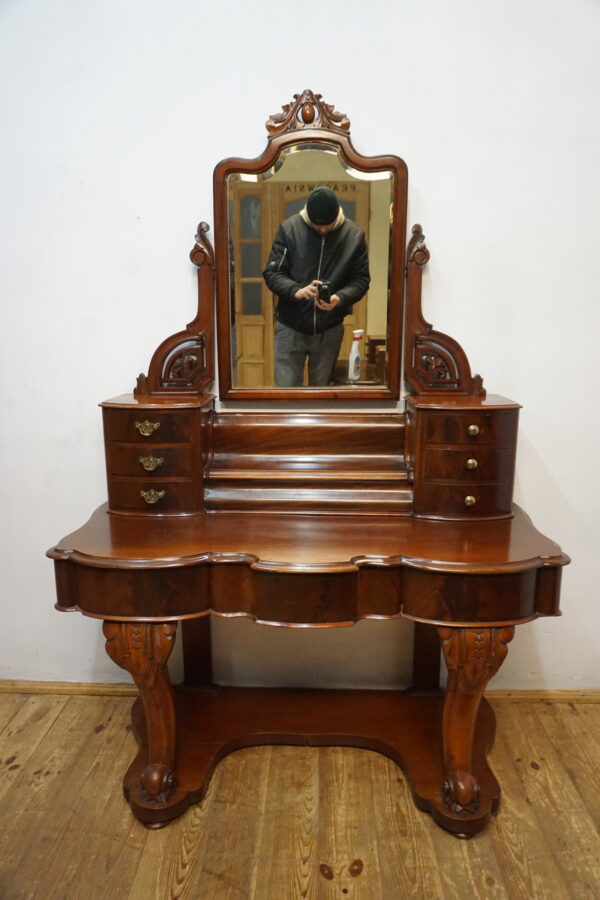 STARA TOALETKA Z LUSTREM LITY MAHOŃ ORYGINAŁ