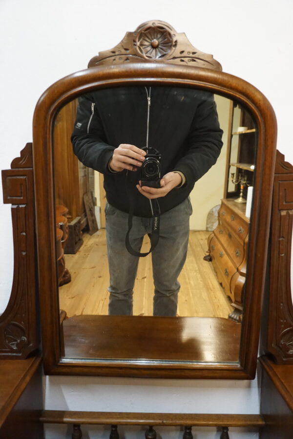 STARA TOALETKA KONSOLA Z LUSTREM MAHOŃ ORYGINAŁ