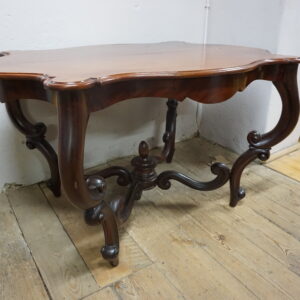 STARY GABINETOWY STÓŁ LUDWIK FILIP GIĘTE NOGI MAHOŃ