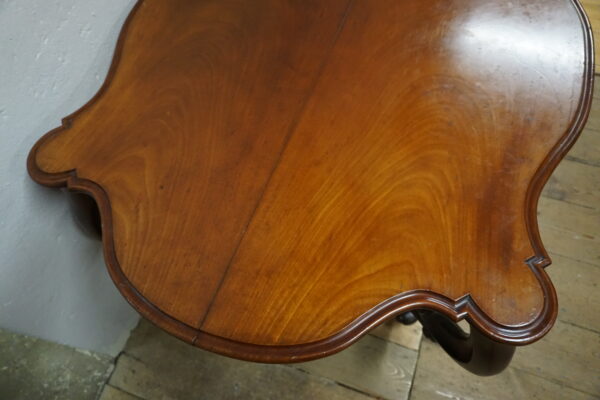 STARY GABINETOWY STÓŁ LUDWIK FILIP GIĘTE NOGI MAHOŃ