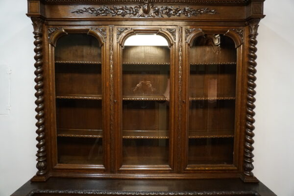 WYJĄTKOWA FRANCUSKA BIBLIOTEKA KREDENS MYŚLIWSKI – XIX w. – PO RENOWACJI