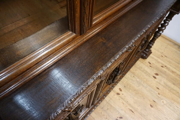 WYJĄTKOWA FRANCUSKA BIBLIOTEKA KREDENS MYŚLIWSKI – XIX w. – PO RENOWACJI