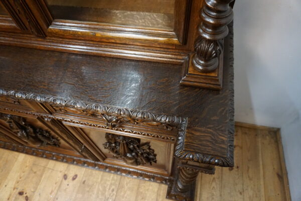 WYJĄTKOWA FRANCUSKA BIBLIOTEKA KREDENS MYŚLIWSKI – XIX w. – PO RENOWACJI