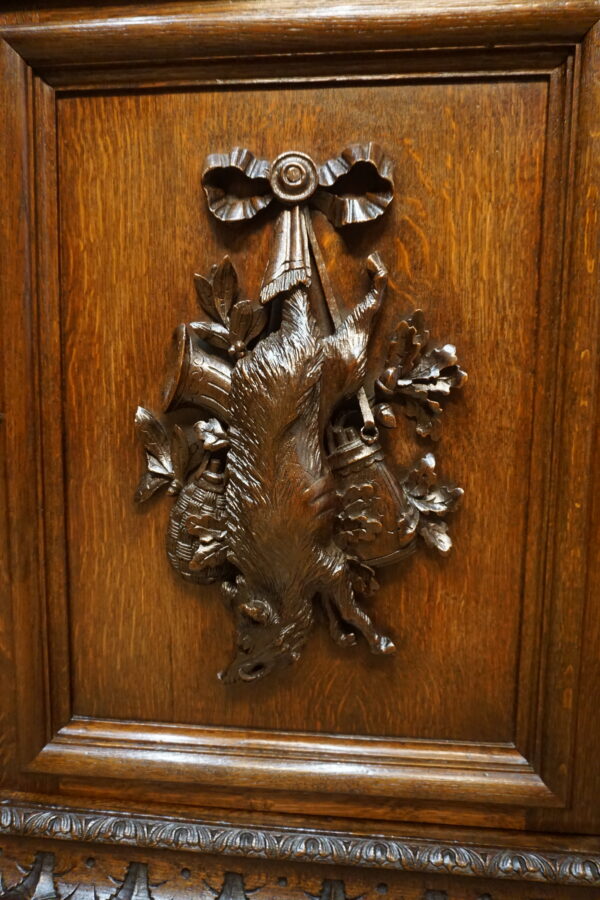 WYJĄTKOWA FRANCUSKA BIBLIOTEKA KREDENS MYŚLIWSKI – XIX w. – PO RENOWACJI