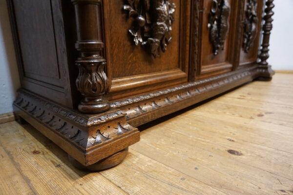 WYJĄTKOWA FRANCUSKA BIBLIOTEKA KREDENS MYŚLIWSKI – XIX w. – PO RENOWACJI