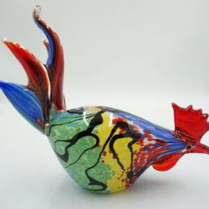Szklana Figurka Dekoracyjna – Barwny Kogut „Abstrakcja”