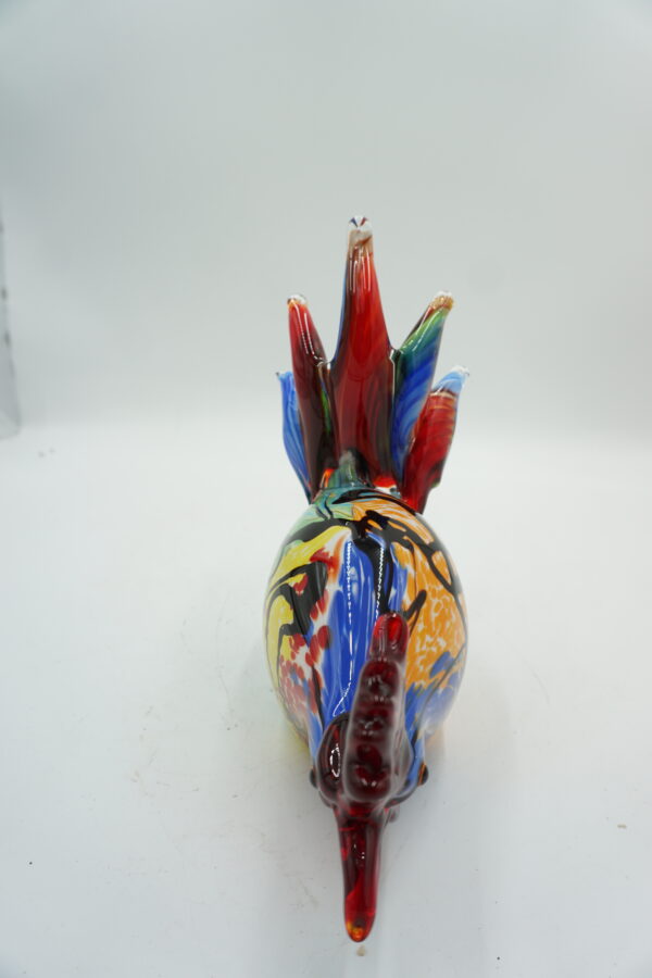 Szklana Figurka Dekoracyjna – Barwny Kogut „Abstrakcja”