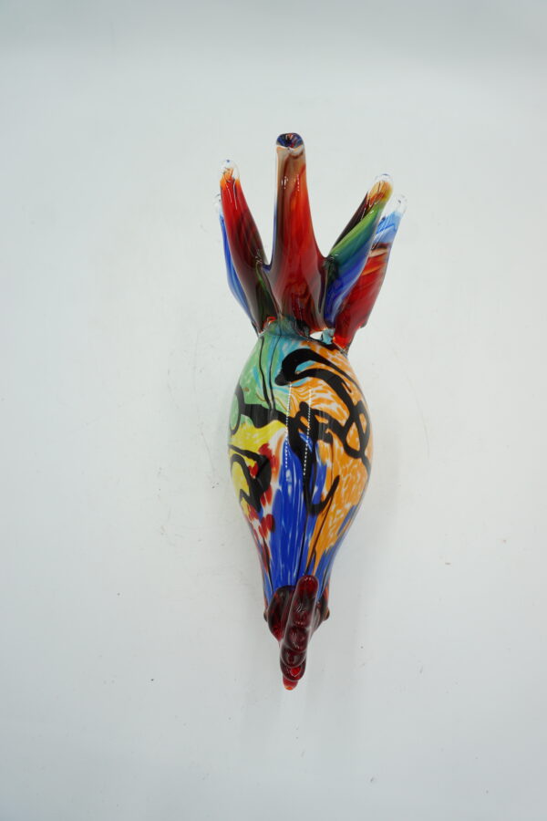 Szklana Figurka Dekoracyjna – Barwny Kogut „Abstrakcja”