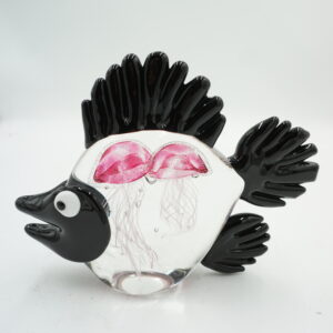 Szklana Figurka Dekoracyjna – Oceaniczna Ryba z Meduzami