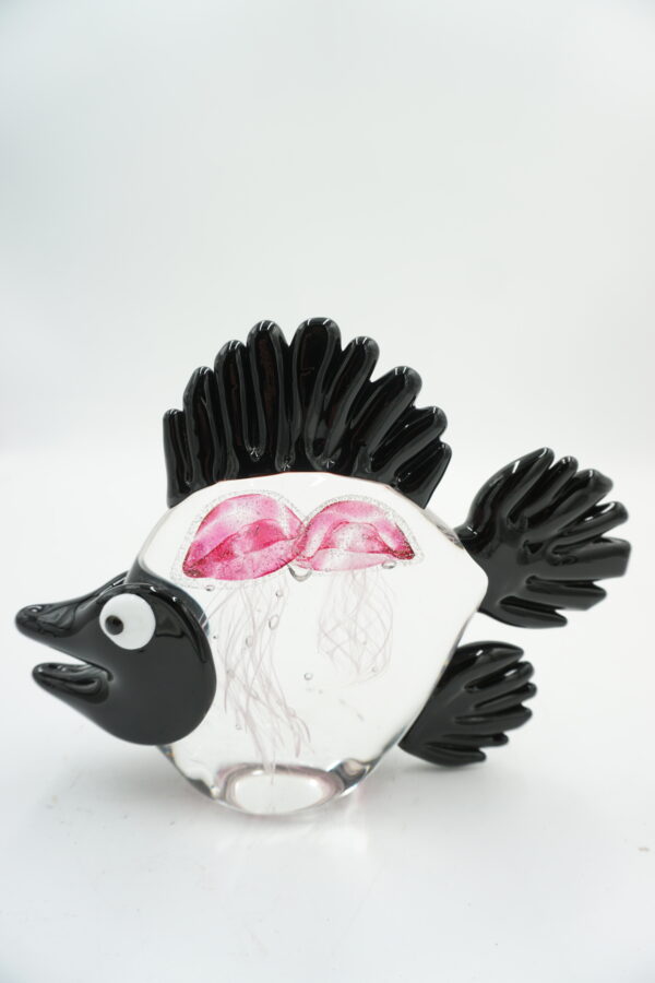 Szklana Figurka Dekoracyjna – Oceaniczna Ryba z Meduzami