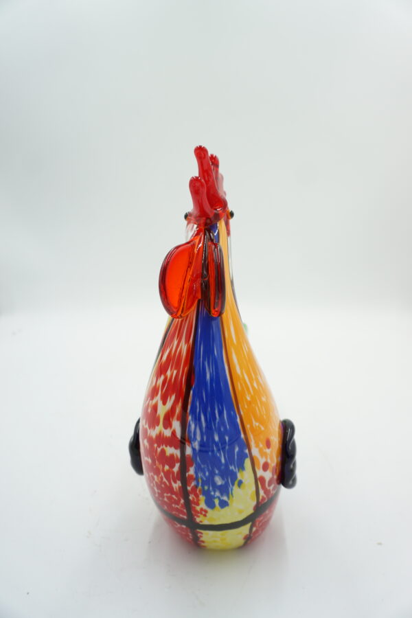 Szklana Figurka Dekoracyjna – Kogut w Nakrapiane Wzory