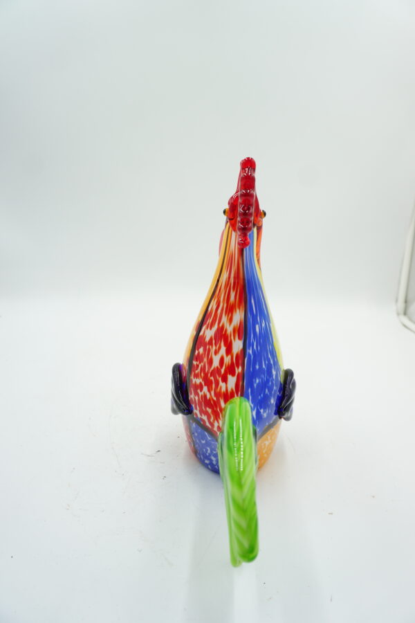 Szklana Figurka Dekoracyjna – Kogut w Nakrapiane Wzory