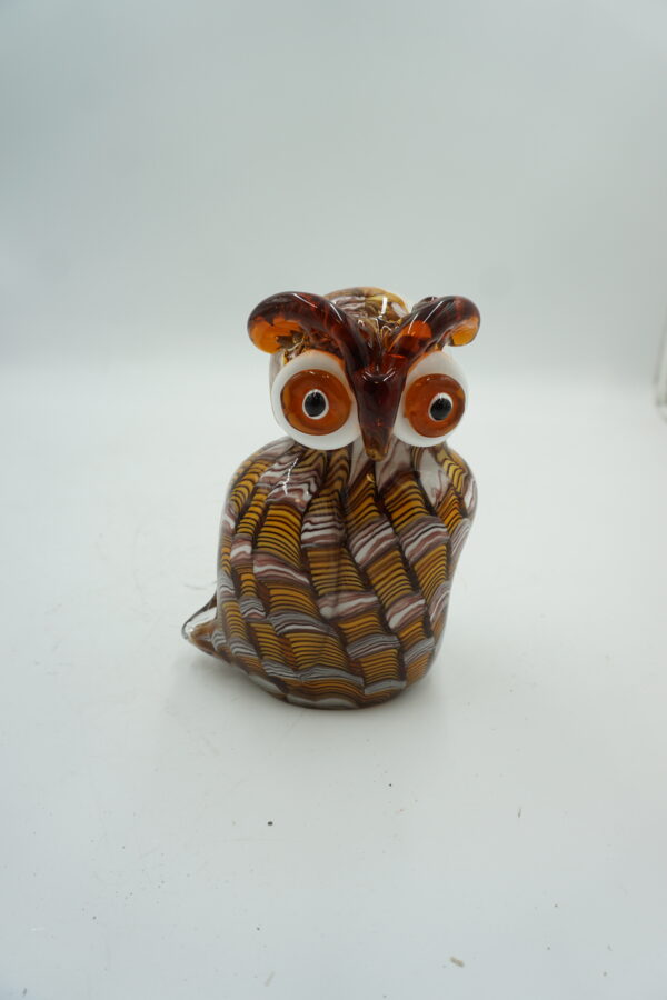 DEKORACYJNE szkło piękna szklana figurka SOWA