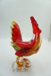 DEKORACYJNE piękne szkło FIGURA kolorowy kogut