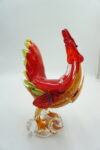 DEKORACYJNE piękne szkło FIGURA kolorowy kogut