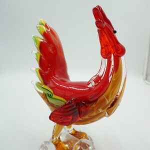 DEKORACYJNE piękne szkło FIGURA kolorowy kogut