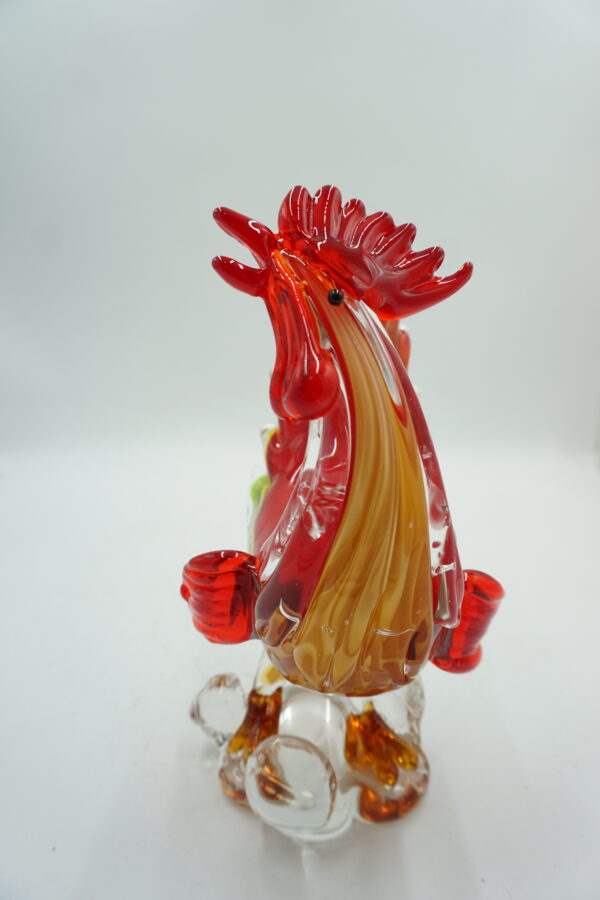 DEKORACYJNE piękne szkło FIGURA kolorowy kogut