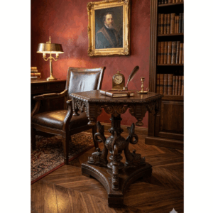 Kolekcjonerski Stolik Gabinetowy "Delfiny" – Renesansowa Elegancja