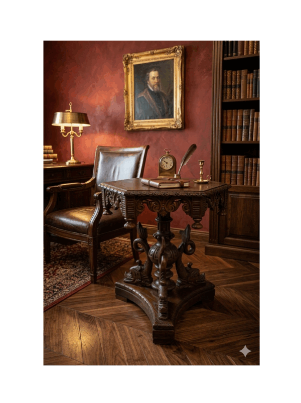 Kolekcjonerski Stolik Gabinetowy "Delfiny" – Renesansowa Elegancja