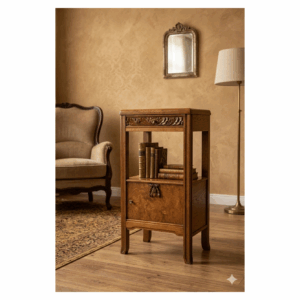 SECESYJNA SZAFA NOCNA Z MARMUROWYM BLATEM