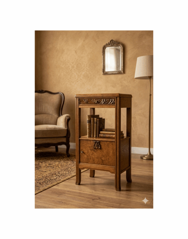 SECESYJNA SZAFA NOCNA Z MARMUROWYM BLATEM