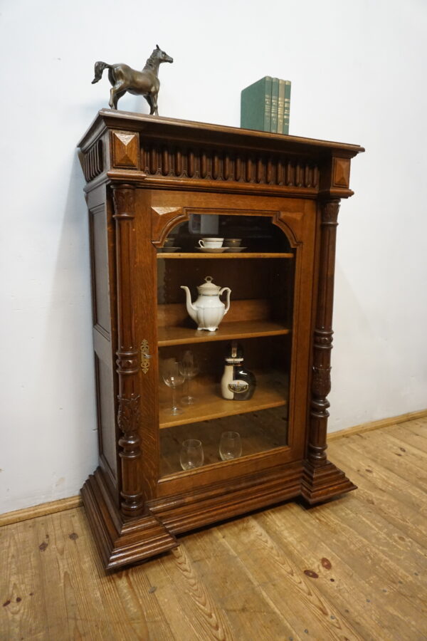 STARA EKLEKTYCZNA Dębowa Biblioteczka / Witryna Gabinetowa UNIKAT
