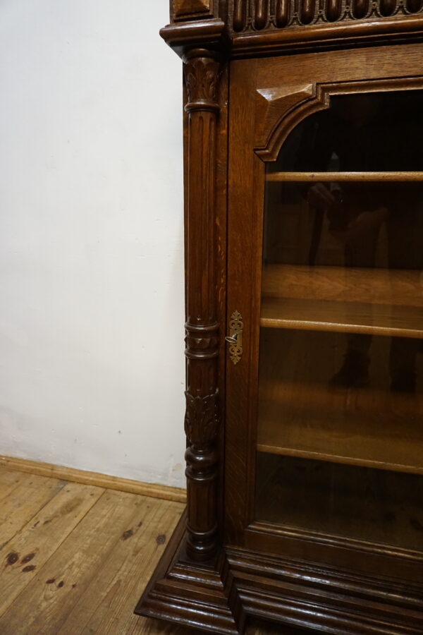 STARA EKLEKTYCZNA Dębowa Biblioteczka / Witryna Gabinetowa UNIKAT