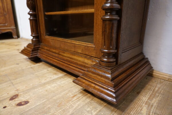 STARA EKLEKTYCZNA Dębowa Biblioteczka / Witryna Gabinetowa UNIKAT