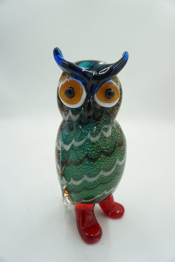 DEKORACYJNE szkło piękna kolorowa sowa MĄDROŚĆ