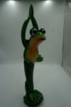 DUŻA Szklana Figurka Żaby (Yoga) – 46 cm