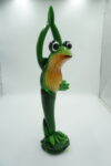 DUŻA Szklana Figurka Żaby (Yoga) – 46 cm