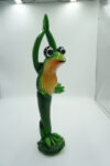 DUŻA Szklana Figurka Żaby (Yoga) – 46 cm