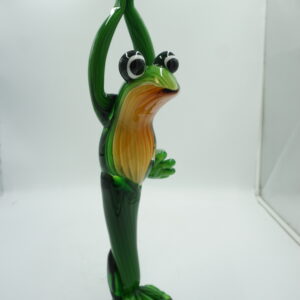 DUŻA Szklana Figurka Żaby (Yoga) – 46 cm