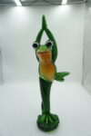 DUŻA Szklana Figurka Żaby (Yoga) – 46 cm
