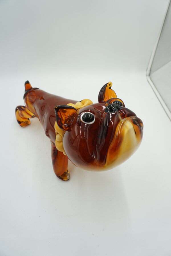 DUŻA Szklana Figurka Psa Buldog – 43 cm PIES