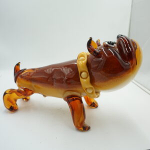 DUŻA Szklana Figurka Psa Buldog – 43 cm PIES