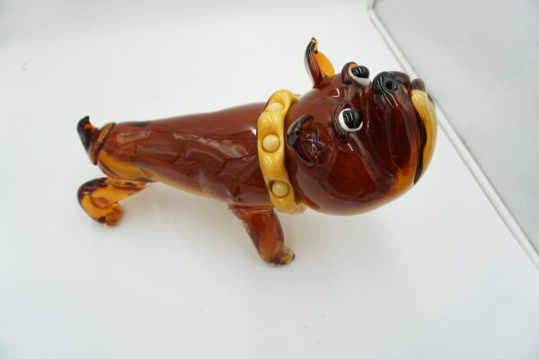 DUŻA Szklana Figurka Psa Buldog – 43 cm PIES