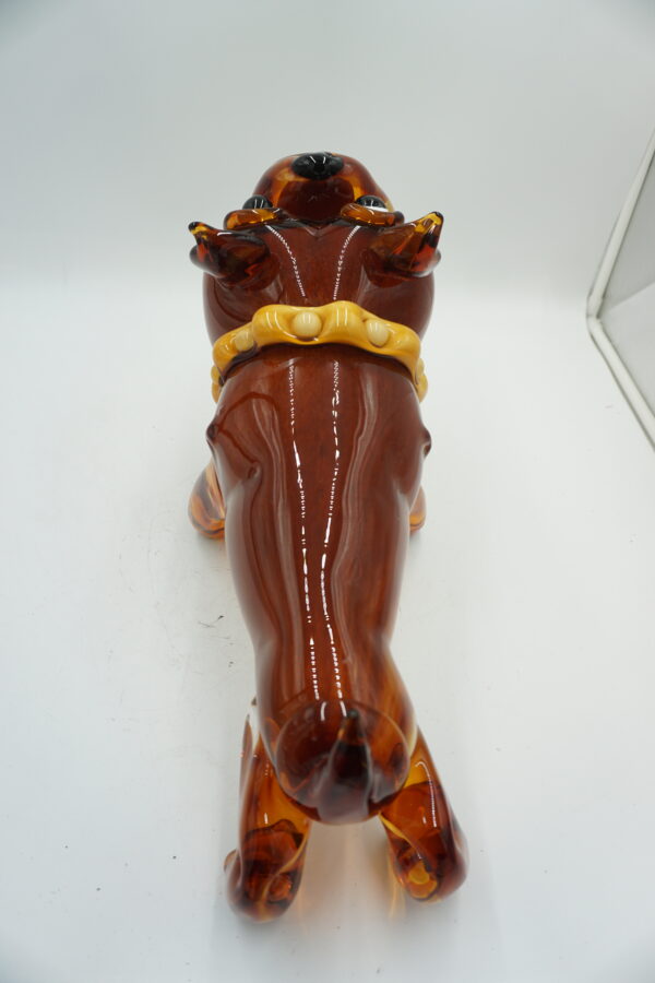 DUŻA Szklana Figurka Psa Buldog – 43 cm PIES