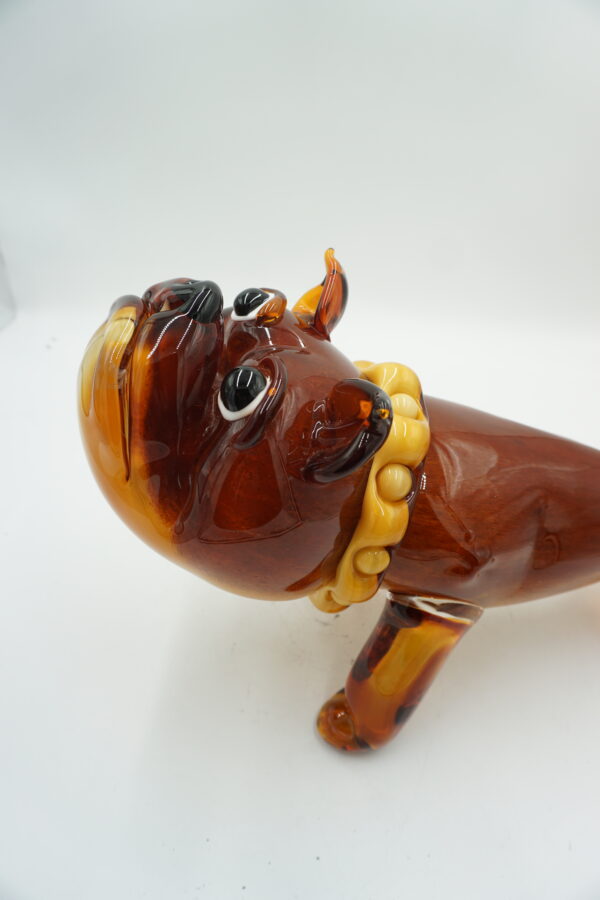 DUŻA Szklana Figurka Psa Buldog – 43 cm PIES