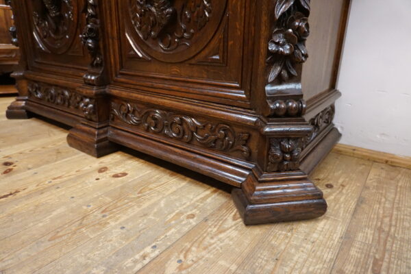 STARY MYŚLIWSKI BUFET KOMODA Z DUŻĄ BOGATO RZEŹBIONĄ NADSTAWKĄ ORYGINAŁ