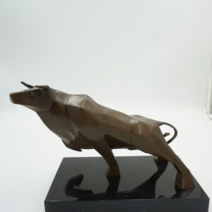 Figurka Byka w Stylu Art Deco – Brąz i Marmur SIŁA PREZENT