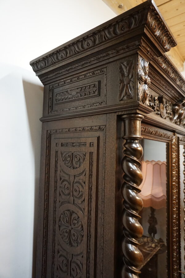 STARA BOGATO RZEŹBIONA BIBLIOTEKA NEORENESANS FRANCJA