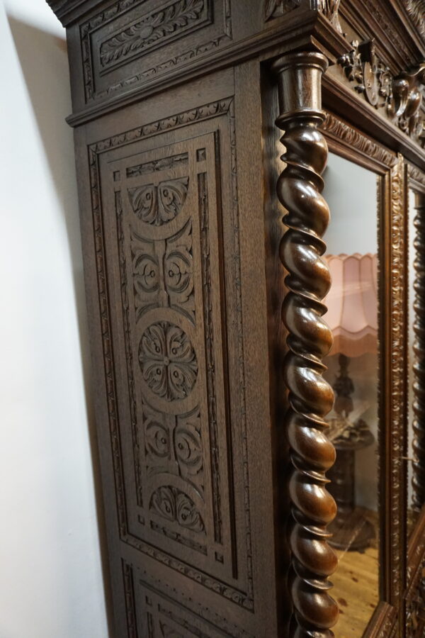 STARA BOGATO RZEŹBIONA BIBLIOTEKA NEORENESANS FRANCJA