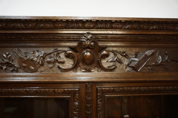 STARA BOGATO RZEŹBIONA BIBLIOTEKA NEORENESANS FRANCJA