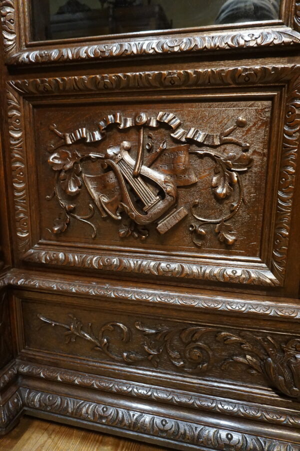 STARA BOGATO RZEŹBIONA BIBLIOTEKA NEORENESANS FRANCJA